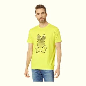 Men Psycho Bunny‎  Strype Lenox Embroidery Graphic Tee Lime Size 8